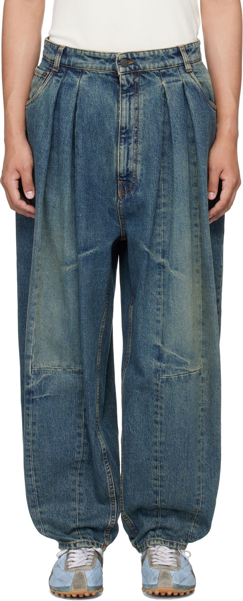 Джинси HED MAYNER Hed Mayner Pleated Denim Jeans Синій | HMMB67030A-HB251