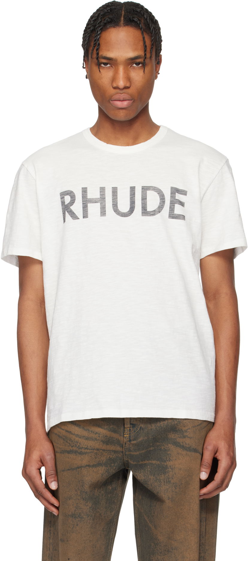 Футболка Rhude Rhude Logo Slub T-Shirt білий | RHPS25TT24012