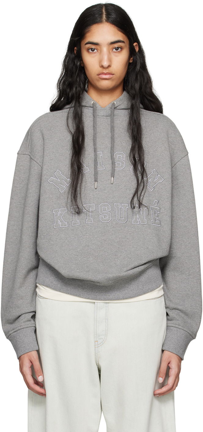 Світшоти MAISON KITSUNÉ Varsity Print Hoodie Сірий | NM00702KM0326