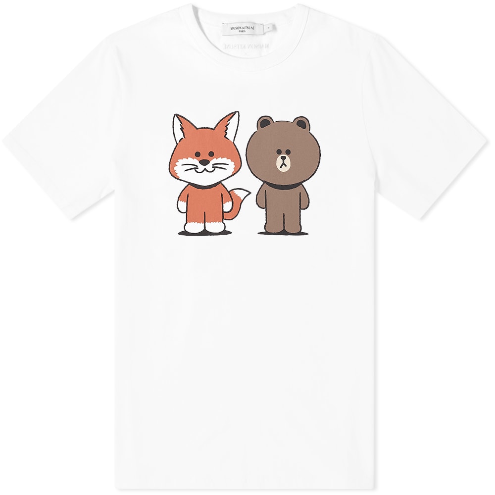 Футболка MAISON KITSUNÉ Line Friends x Kitsune Big Print Tee білий | SPLNU00100-WH, 0