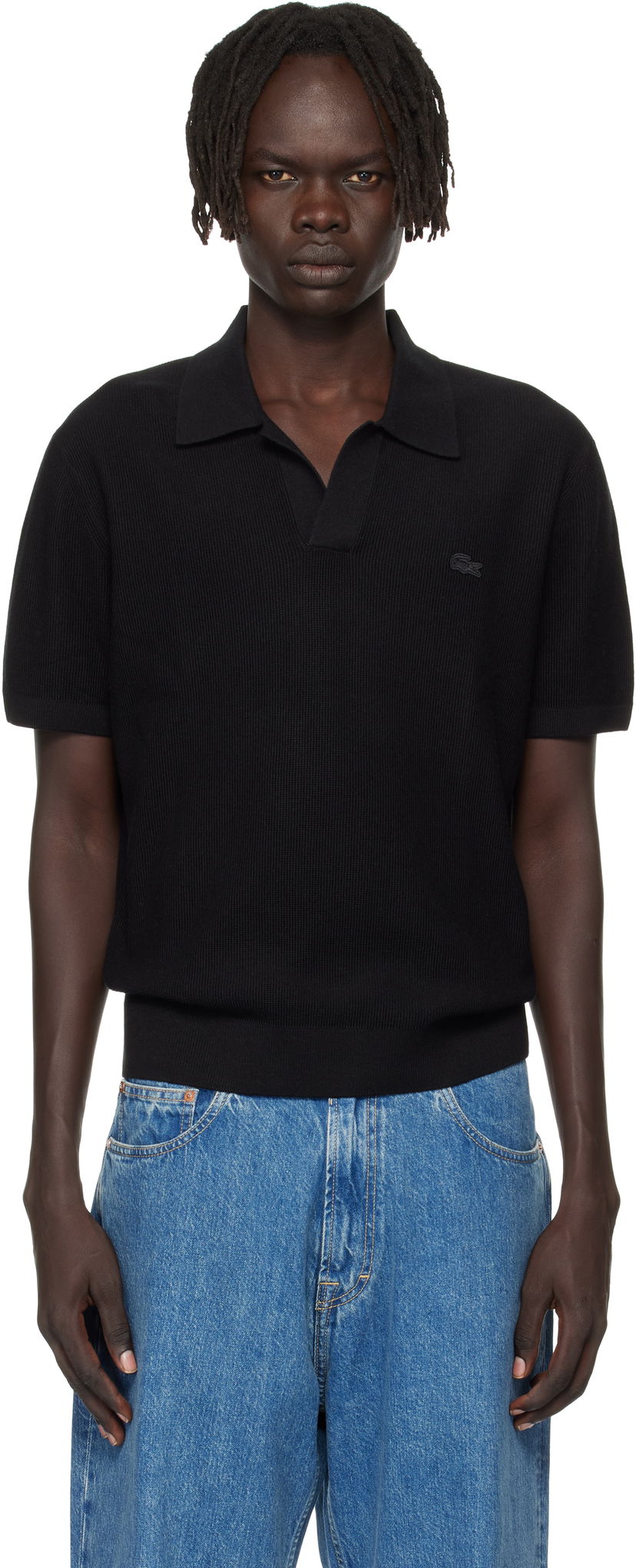 Сорочка поло Lacoste Lacoste Open Collar Polo чорний | AH5186_031