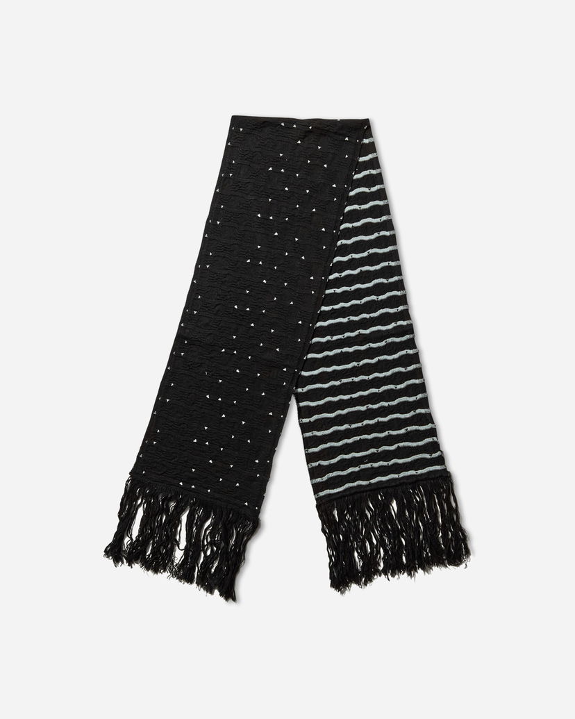 Шарф KIKO KOSTADINOV Tarr Night Sky Textured Patterned Scarf with Fringe чорний | KKAW25KN09 112