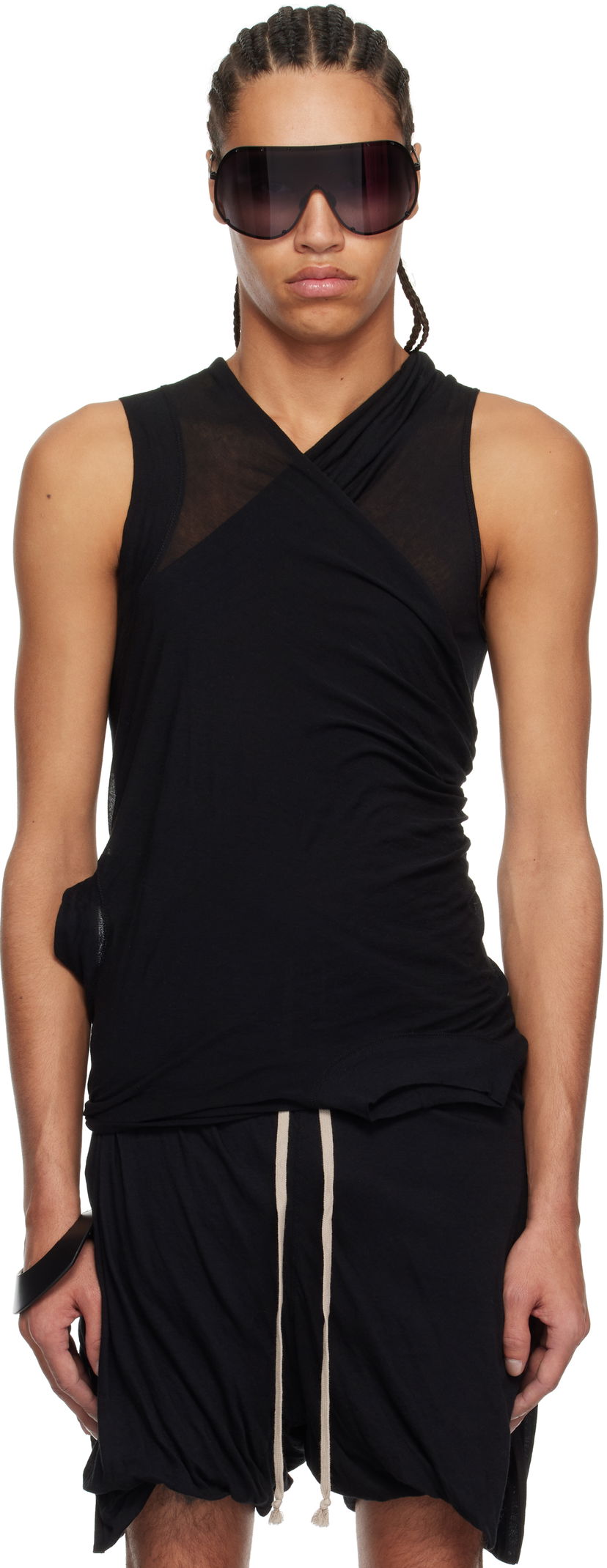 Безрукавка Rick Owens Rick Owens Hollywood Banana Tank Top чорний | RR01E5100 UC