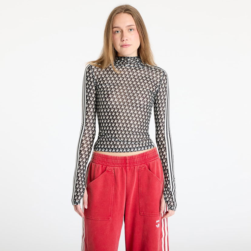 Кроп-топи adidas Originals adidas x Avavav Mesh Aop Long Sleeve Top чорний | JP4854