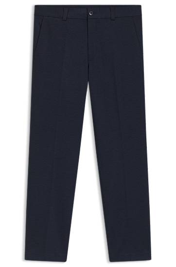 Штани BOSS Extra Slim Fit Micro-Print Stretch Jersey Trousers темно-синій | 50544601