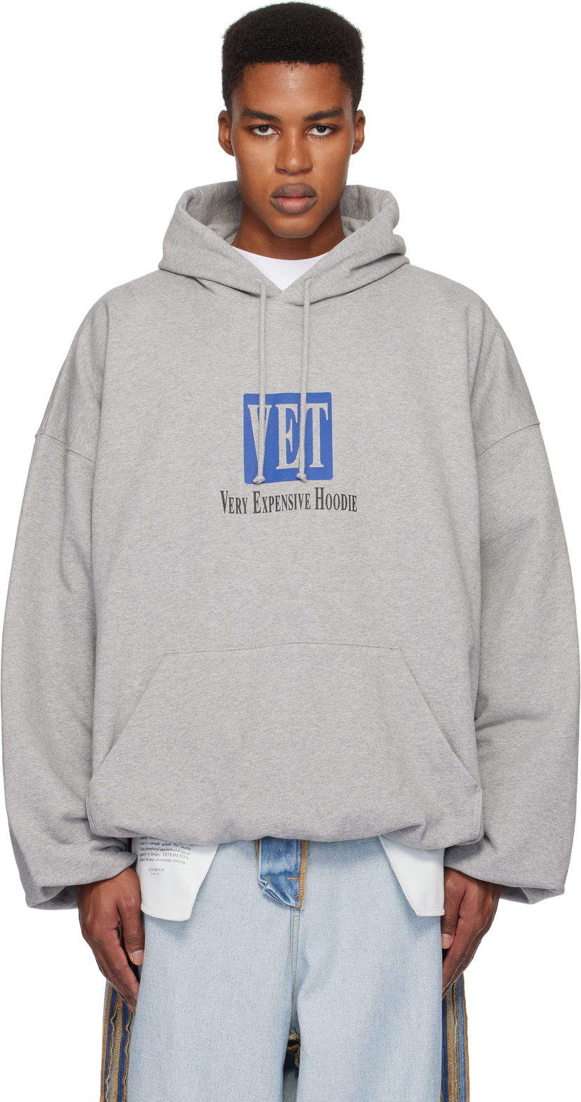 Світшоти VETEMENTS 'VET' Cropped Boxy Hoodie Сірий | UA66HD640G