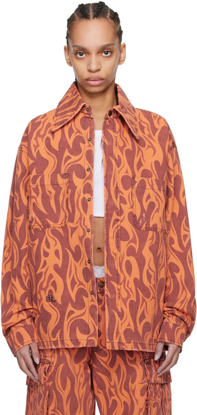 Сорочка ERL ERL Flame Print Jacket Помаранчевий | ERL08J012
