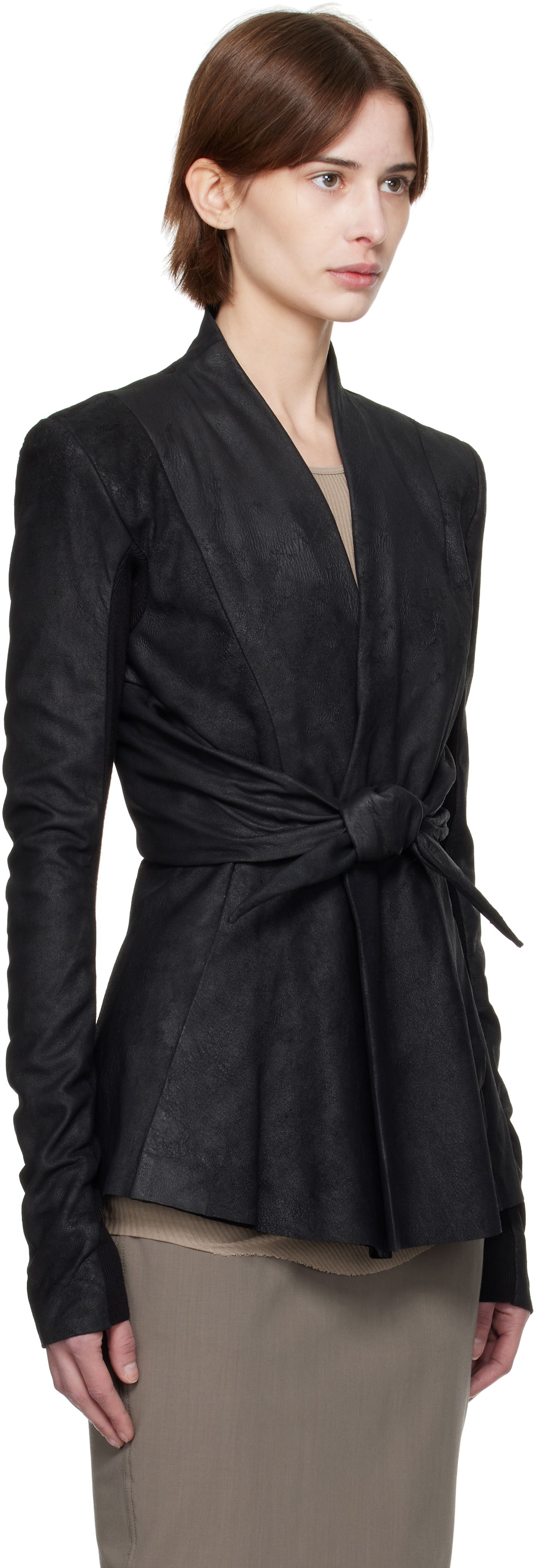 Куртка Rick Owens Rick Owens Hollywood LS Strutter Leather Jacket чорний | RP01E7700 LBA, 1