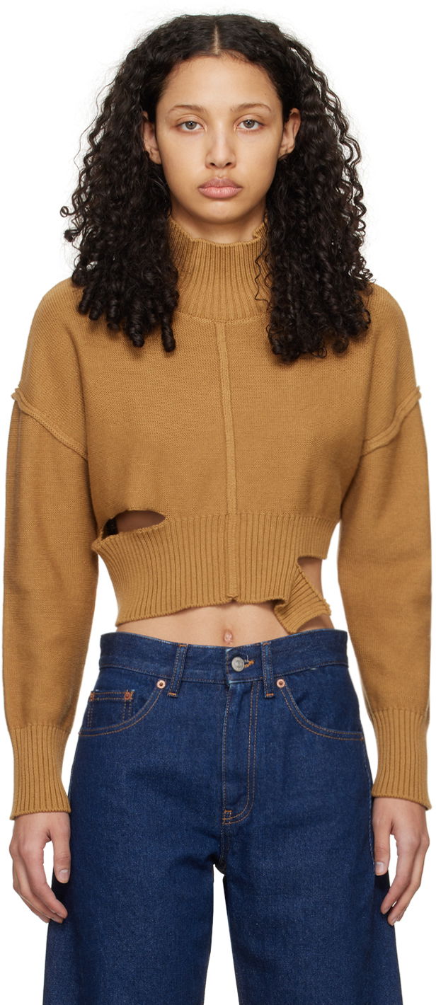 Cветр Maison Margiela MM6 Boxy Sweater бежевий | S52HA0283 S18444