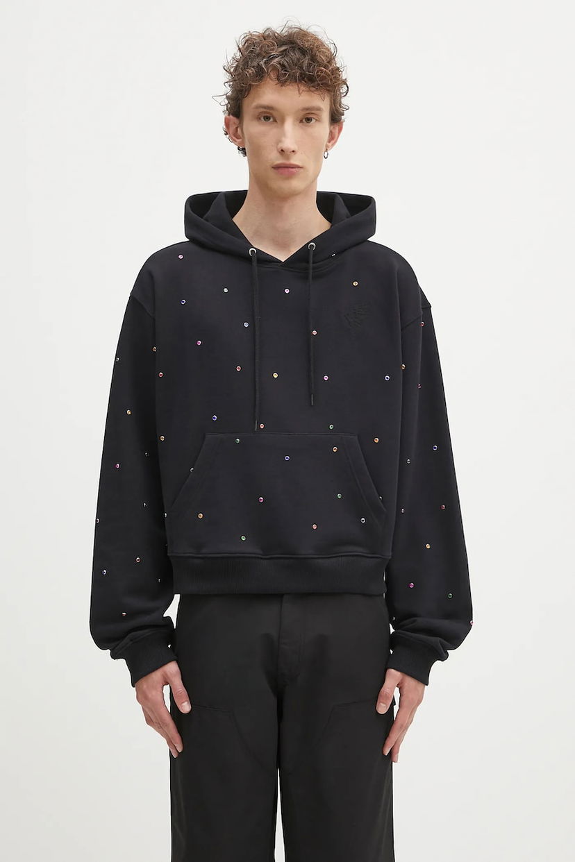 Світшоти Sky High Farm Sky High Farm Studded Cropped Hoodie чорний | SHF07T041