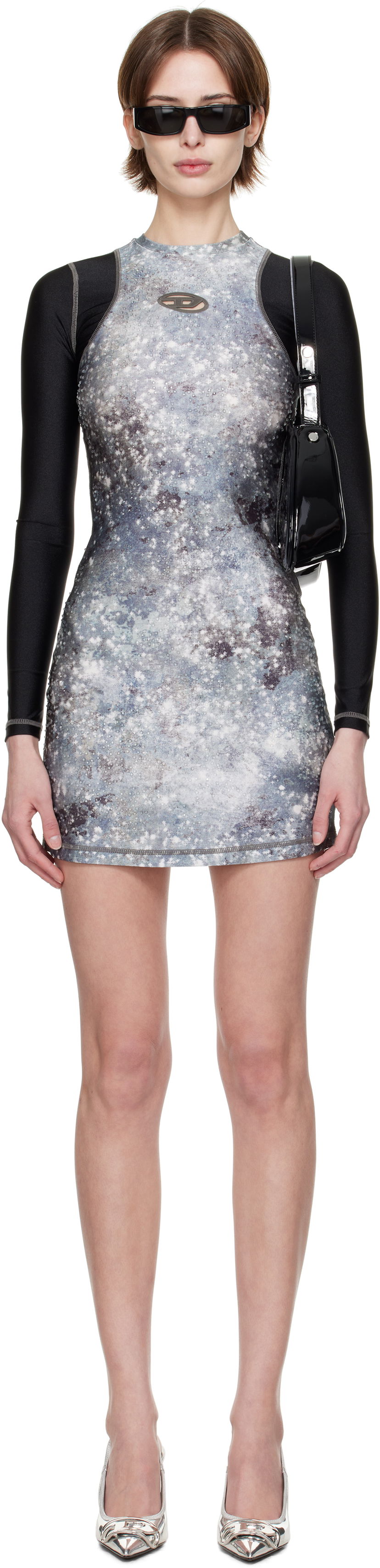 плаття Diesel Diesel D-Vanne Galaxy Print Minidress Сірий | A16092 0IKAI