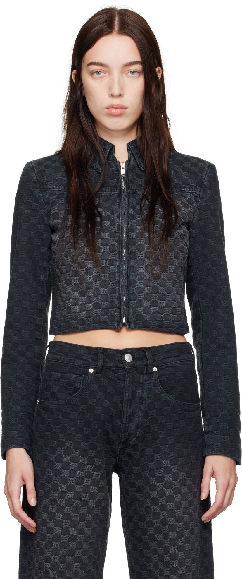 Куртка MISBHV Monogram Denim Jacket чорний | 241W400