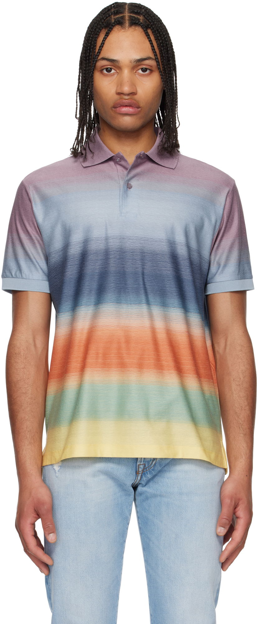 Сорочка поло Paul Smith Paul Smith Smith Stripe Cotton Polo Різнокольоровий | M1R-958P-P02662