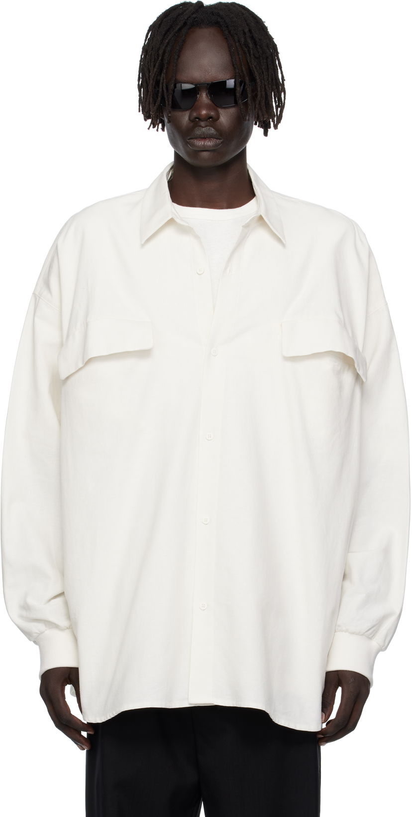 Сорочка Fear of God ESSENTIALS Long-Sleeve Oxford Shirt with Flap Pockets білий | 186SP254424F