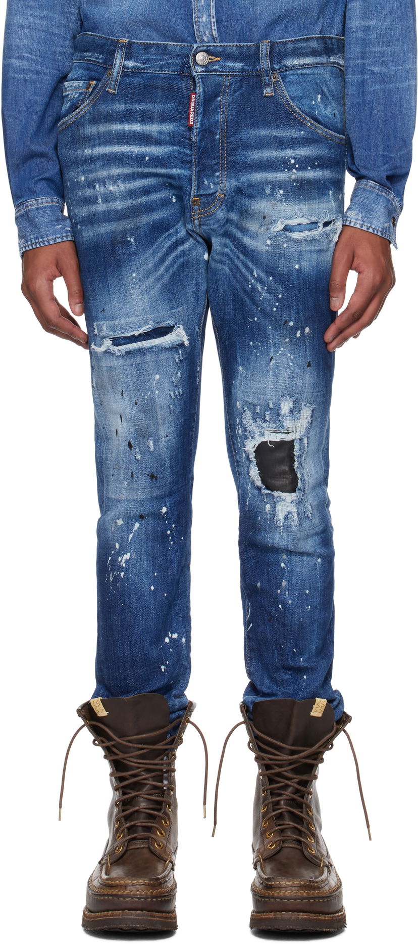 Джинси DSQUARED2 Dsquared2 Cool Guy Ripped Wash Jeans Синій | S74LB1635_S30872