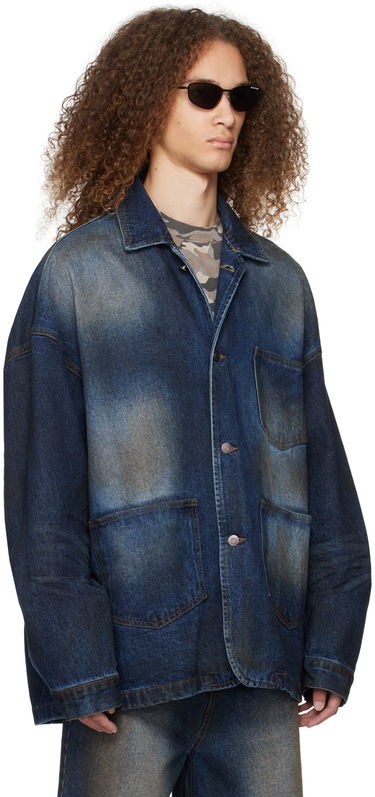 Куртка We11done We11done Smudged Denim Jacket Синій | WD-DJ0-24-319-U-BL, 4