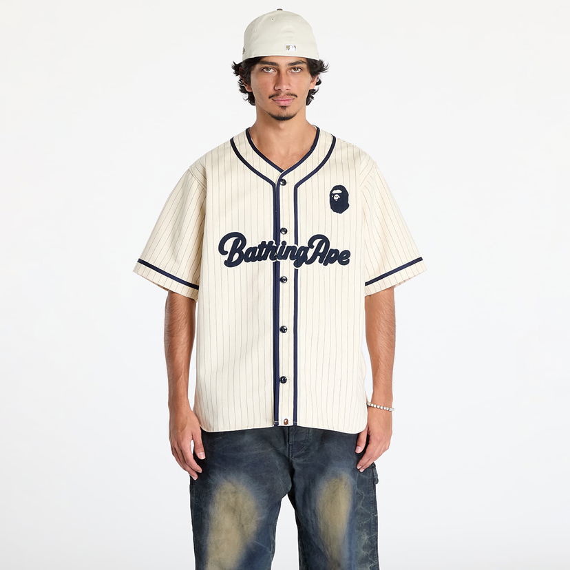 Джерсі BAPE A BATHING APE Baseball Jersey Shirt бежевий | 001SRK801001M IVY