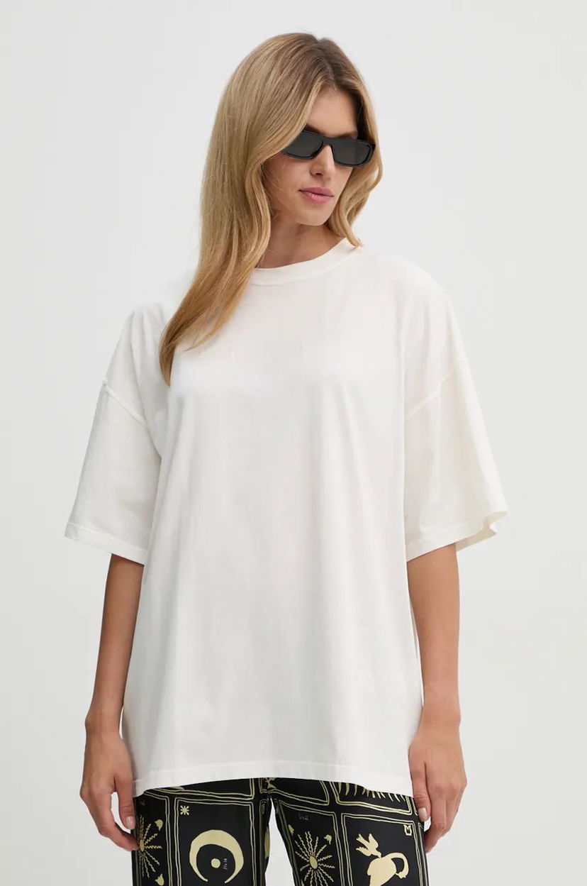 Футболка Nanushka Wren Oversized Cotton T-Shirt білий | NU24CRSH00400