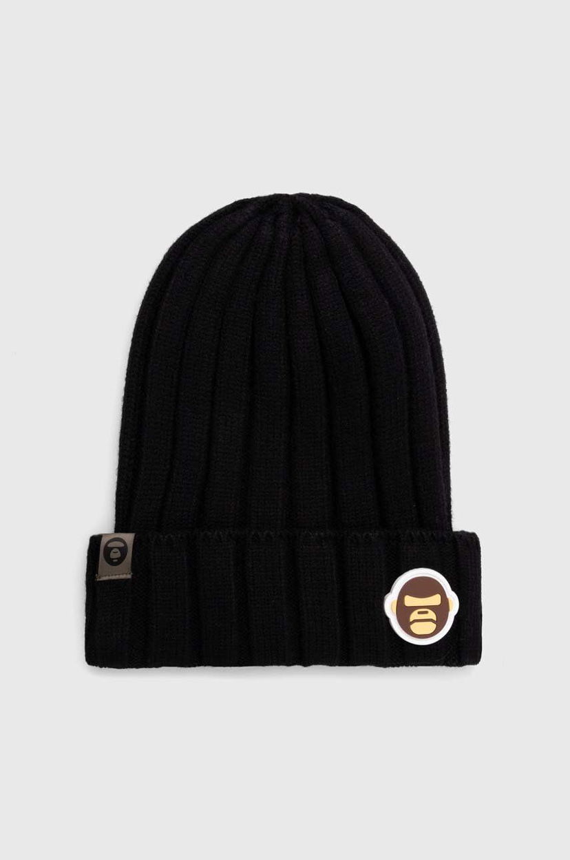Шапка AAPE by A Bathing Ape AAPE Basic "Aldo" Badge Beanie чорний | AHT5245