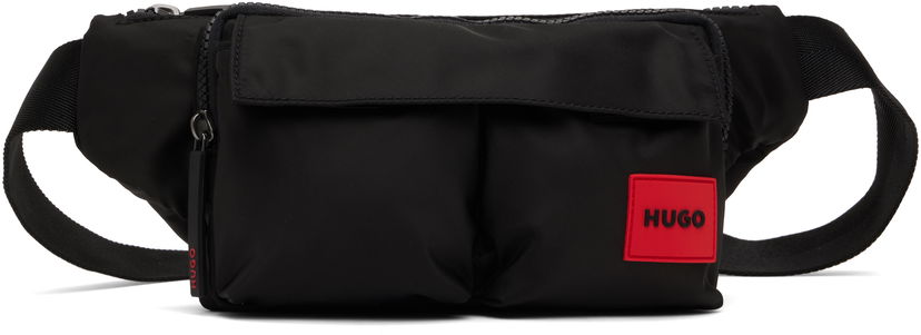 Поясна сумка BOSS HUGO Twill Double Flap Pocket Belt Bag чорний | 50541616