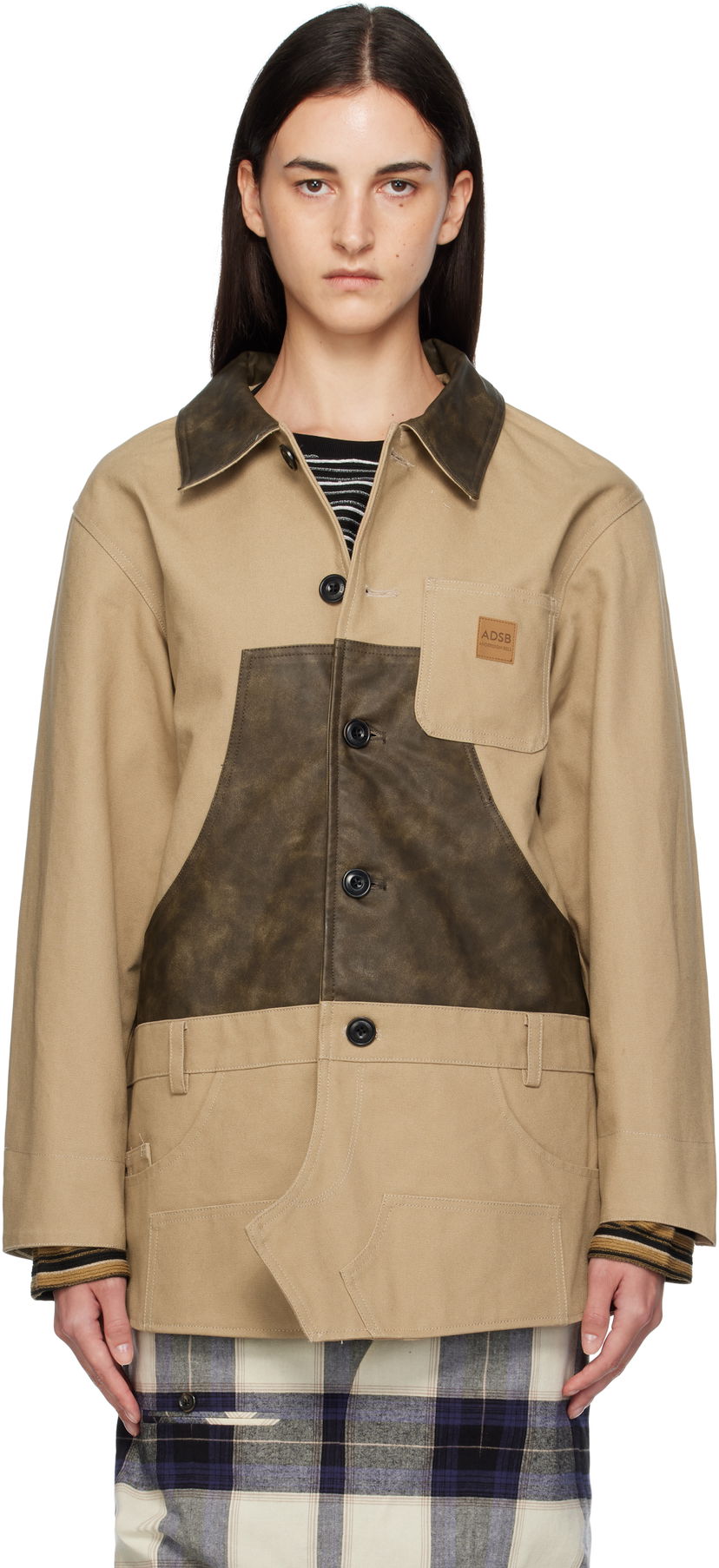 Пальто Andersson Bell Andersson Bell Carpenter Shorts Inserted Coat бежевий | awa720w