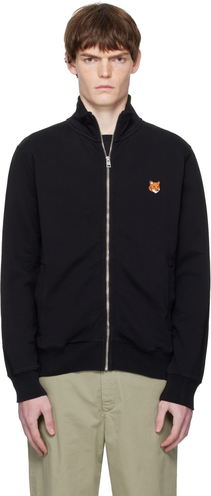 Світшоти MAISON KITSUNÉ Fox Head Patch Fullzip Regular Sweatshirt чорний | PM02134KM0340