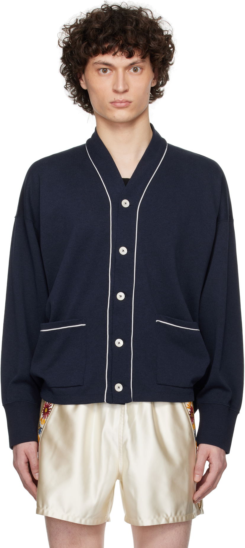 Cветр Bode Bode Uniform Cardigan темно-синій | MRS25CS033