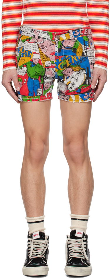 Шорти ERL ERL Printed Denim Shorts Різнокольоровий | ERL06P102, 0