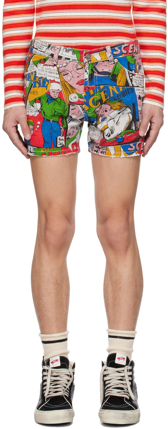 Шорти ERL ERL Printed Denim Shorts Різнокольоровий | ERL06P102