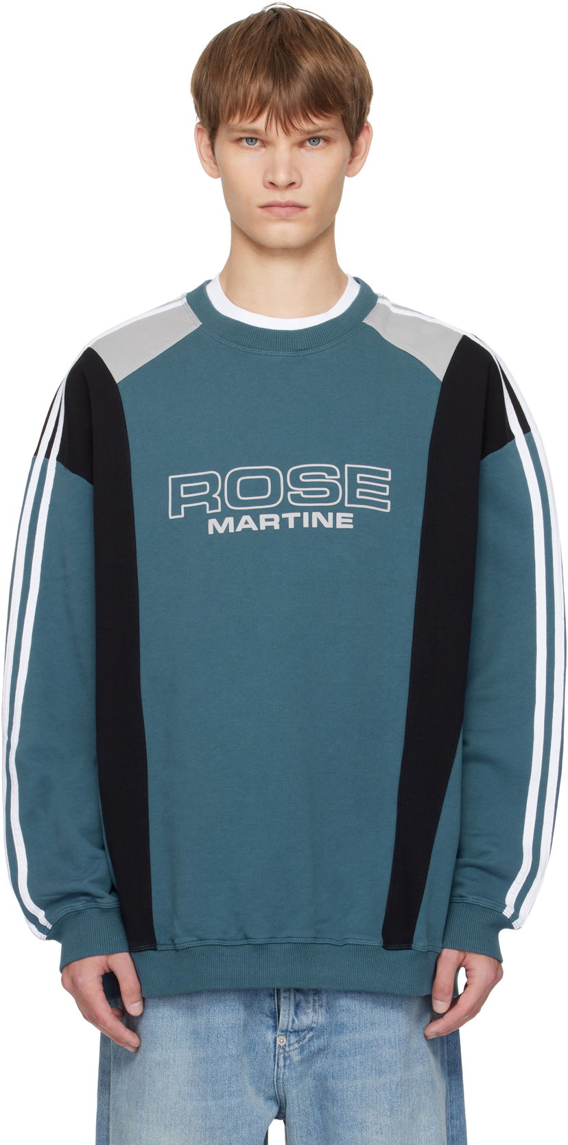 Світшоти Martine Rose Martine Rose Panelled Sweatshirt Бірюзовий | 673JS01529D