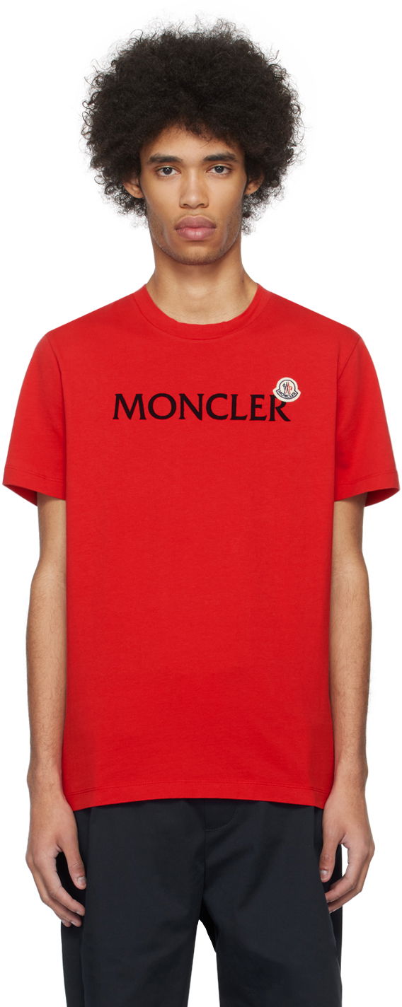 Футболка Moncler Flocked T-Shirt Червоний | J10918C000578390T