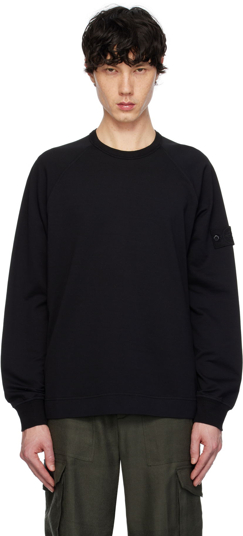 Cветр Stone Island Stone Island Garment Dyed Sweatshirt чорний | K1S15 6100011 S00F3