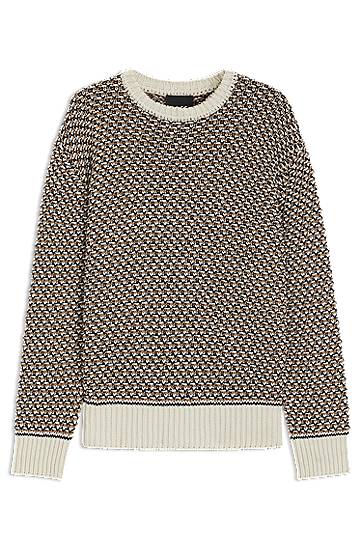 Cветр BOSS Textured Knit Sweater бежевий | 50543159