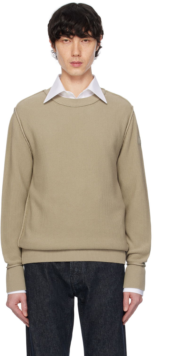 Cветр Moncler Moncler Textured Cotton Sweater бежевий | K10919C00001M1367