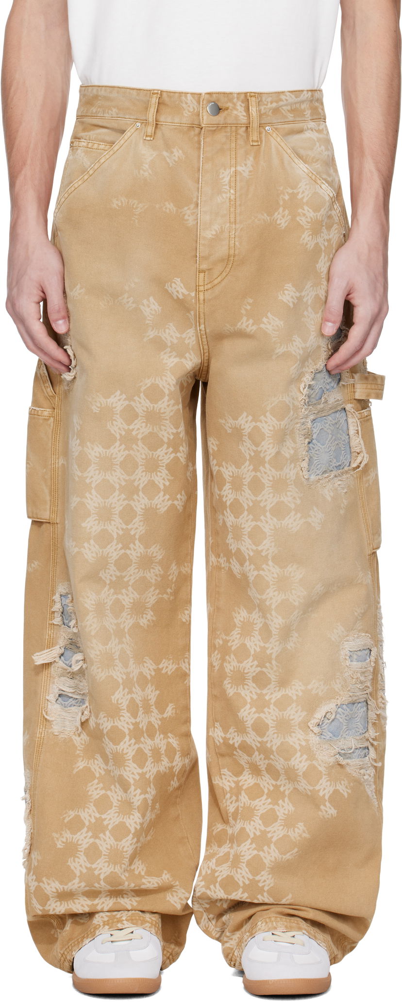 Штани карго AMIRI Amiri Repair Carpenter Jeans бежевий | AMDNGH1095
