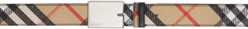 Ремені Burberry Burberry Check B Cut Reversible Belt бежевий | 8103771