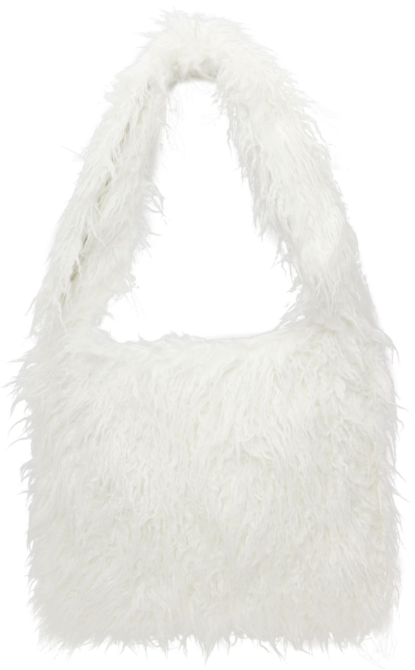 Сумка We11done We11done Faux-Fur Shoulder Bag білий | WD-AB3-22-473-U-WH