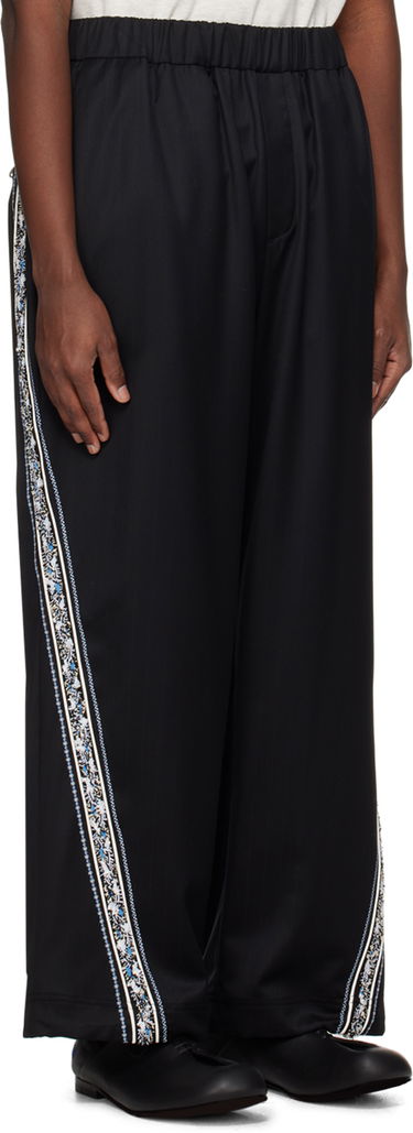 Спортивні штани ADER ERROR Embroidered Side Stripe Trousers чорний | BN01SSBT0105BK, 1