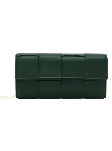 Сумочка Bottega Veneta Intreccio Cassette Chain Bag Зелений | 730539 VCQC4