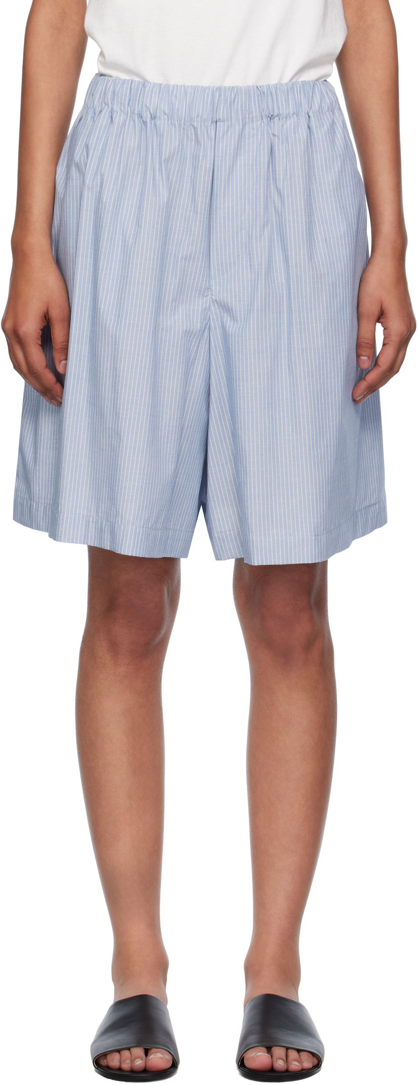 Шорти Baserange Baserange Claude Striped Relaxed Shorts Синій | SSCL-PO-AU25