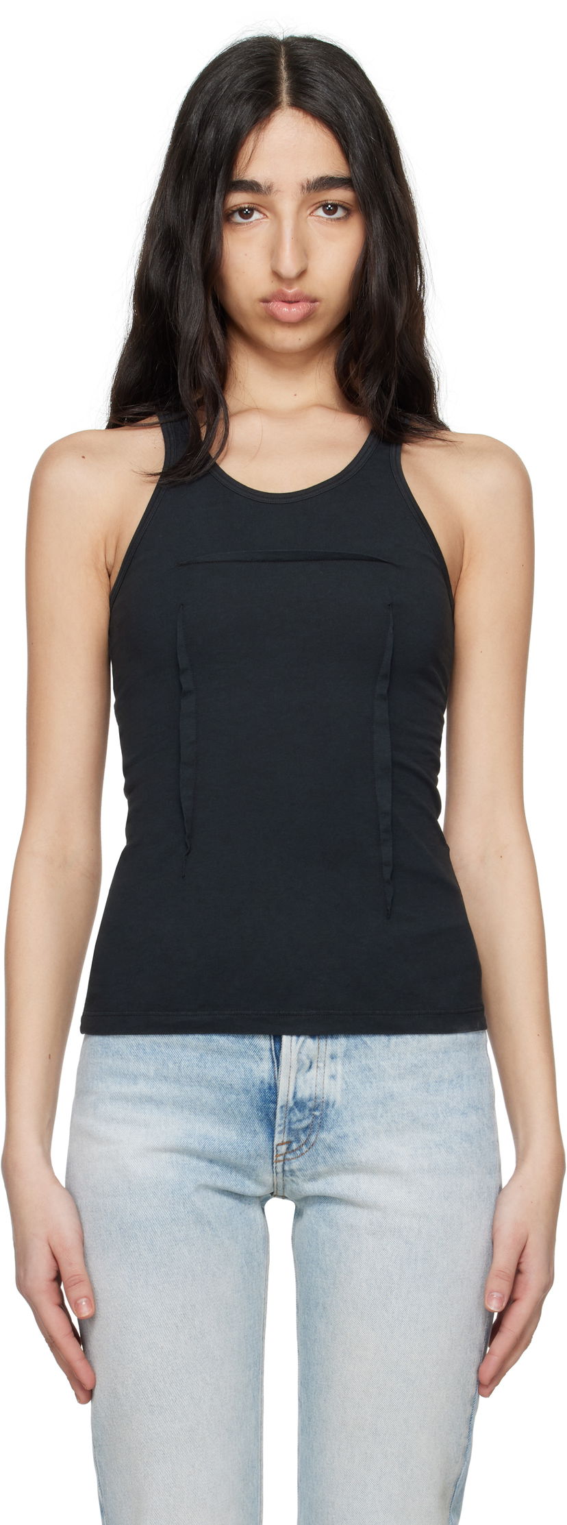 Безрукавка Maison Margiela MM6 Maison Margiela Heavy Cotton Jersey Tank Top чорний | S62NL0051 M20108