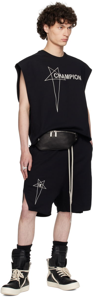 Безрукавка Rick Owens Rick Owens Champion Edition Micro Tatlin Sleeveless T-Shirt чорний | CM01E1666 CHFE FELPA, 3
