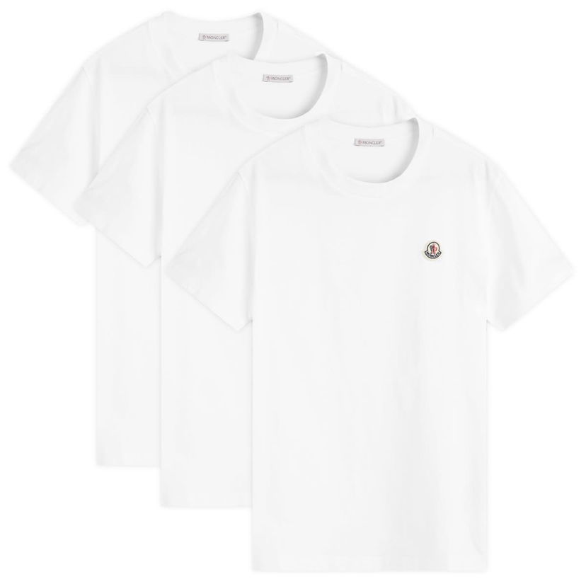 Футболка Moncler Pack of 3 Lightweight Cotton Jersey T-Shirts White Large білий | 8C000-26-829H8-001