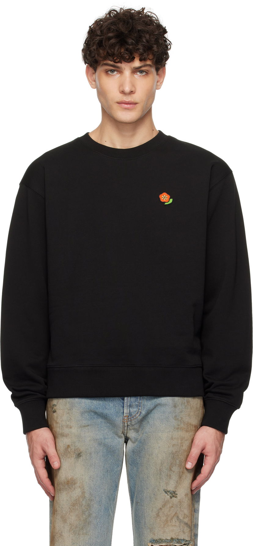 Світшоти KENZO Embroidered Flower Sweatshirt чорний | FF55SW2654MF