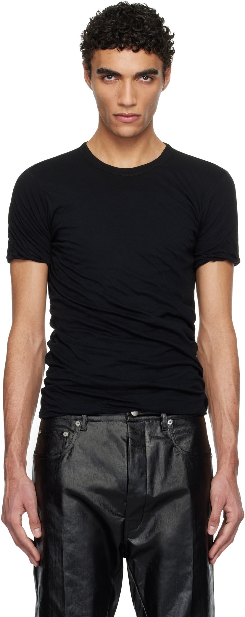 Футболка Rick Owens Rick Owens Porterville Double Short Sleeve T-Shirt чорний | RU01E5256 UC
