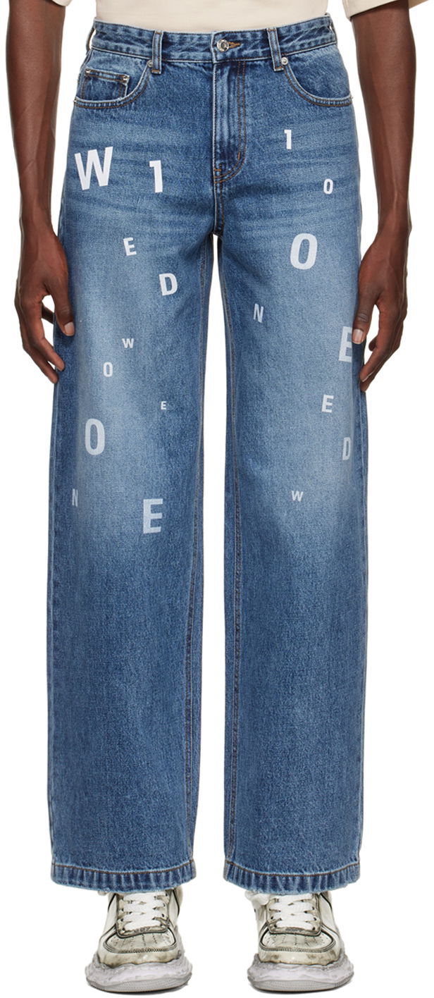 Джинси We11done Printed Jeans Синій | WD-DP3-22-386-M-NV