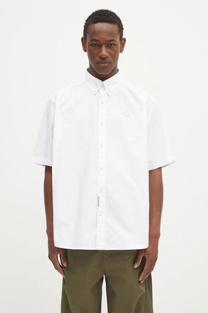 Сорочка AAPE by A Bathing Ape AAPE Now Short Button-Down Shirt білий | AAPSRM8516XXO