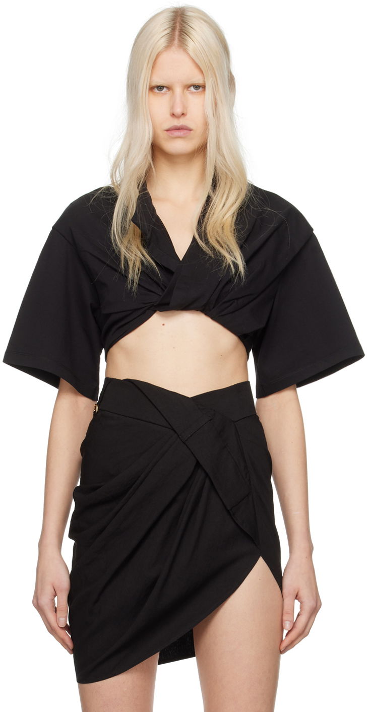 Футболка Jacquemus Black Le Chouchou 'Le Bahia Court' чорний | 23H241TO076-2003