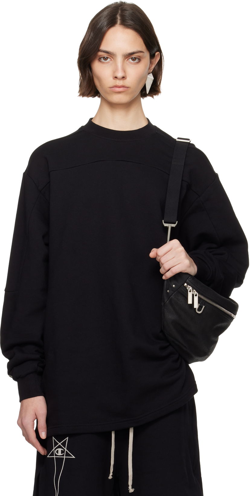 Світшоти Rick Owens Rick Owens Champion Edition Girdered Sweatshirt чорний | CW01E1671 CHFE