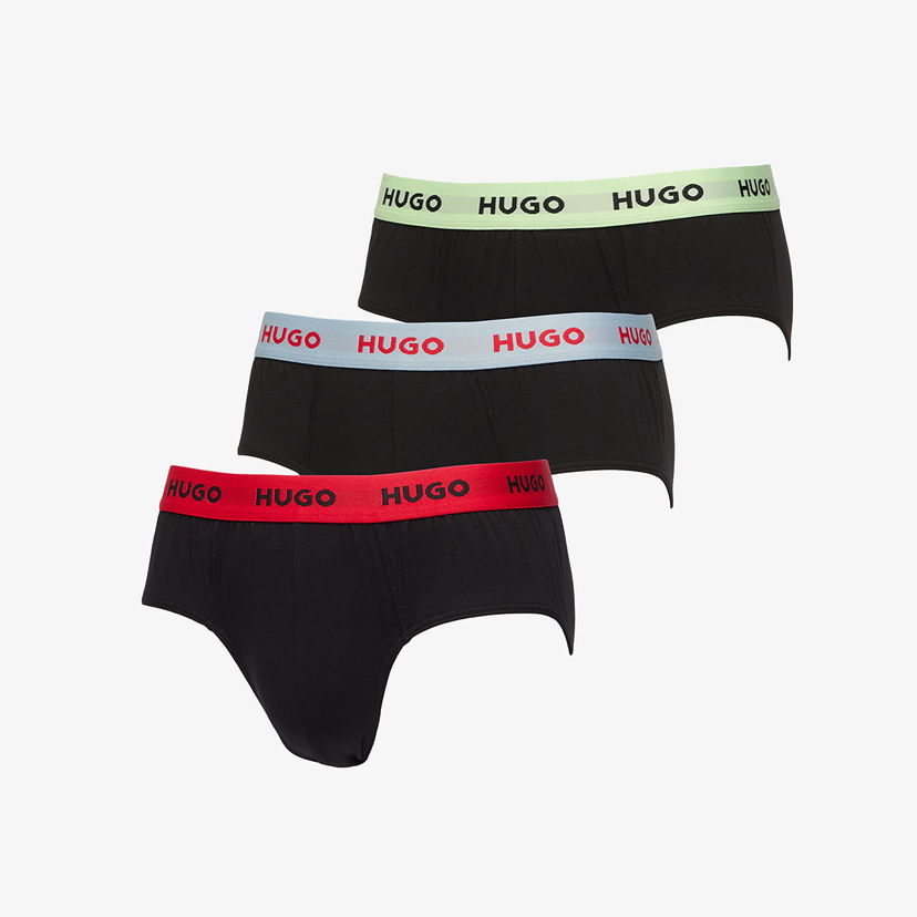 Боксери BOSS Hugo Boss Cotton Stretch Hip Brief 3-Pack чорний | 50532570-980